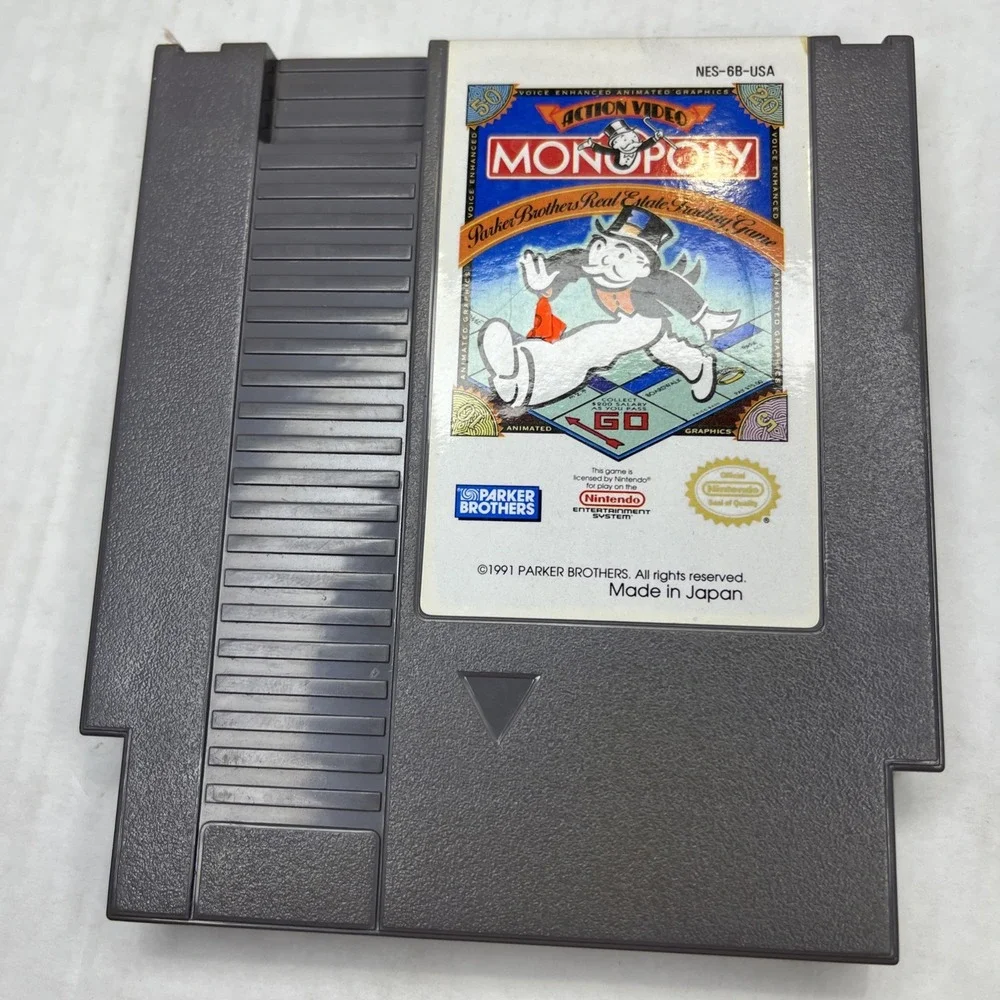 Monopoly Nintendo NES 1991 Cleaned Tested Working Cartridge Only